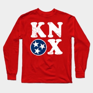 Knox Knoxville Tennessee Flag Vintage Fade Long Sleeve T-Shirt